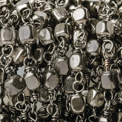 3mm Black Gold plated Cube Black Gold plated Chain by the foot (ONLINE ORDER ONLY)