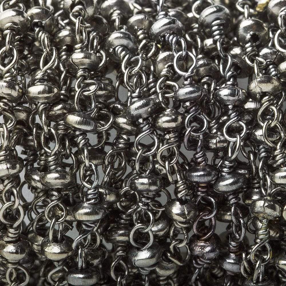 3mm Black Gold plated rondelle Black Gold plated Hand Wrapped Chain (ONLINE ORDER ONLY)