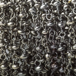 3mm Black Gold plated rondelle Black Gold plated Hand Wrapped Chain (ONLINE ORDER ONLY)