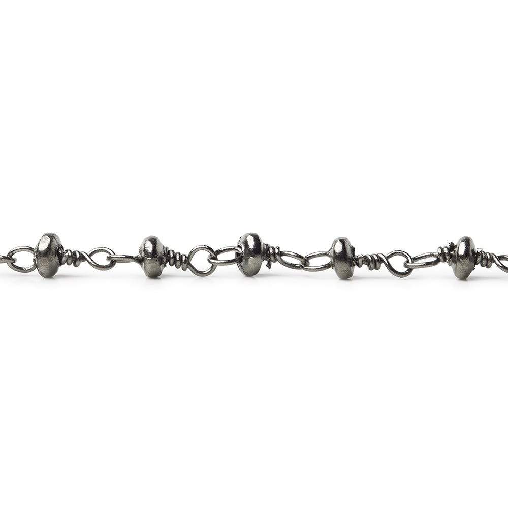 3mm Black Gold plated rondelle Black Gold plated Hand Wrapped Chain (ONLINE ORDER ONLY)