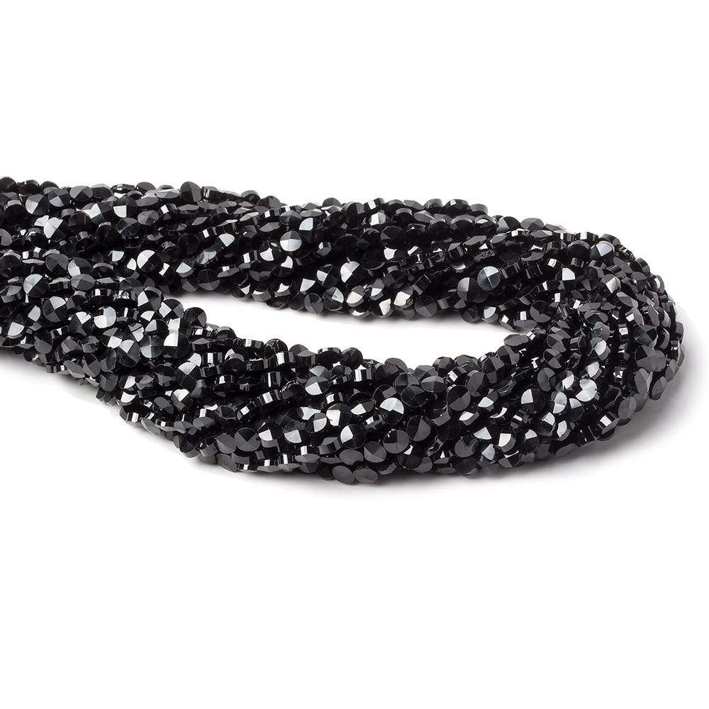 3mm Black Spinel Faceted Coin Beads 14.5 inch 111 pieces (ONLINE ORDER ONLY)