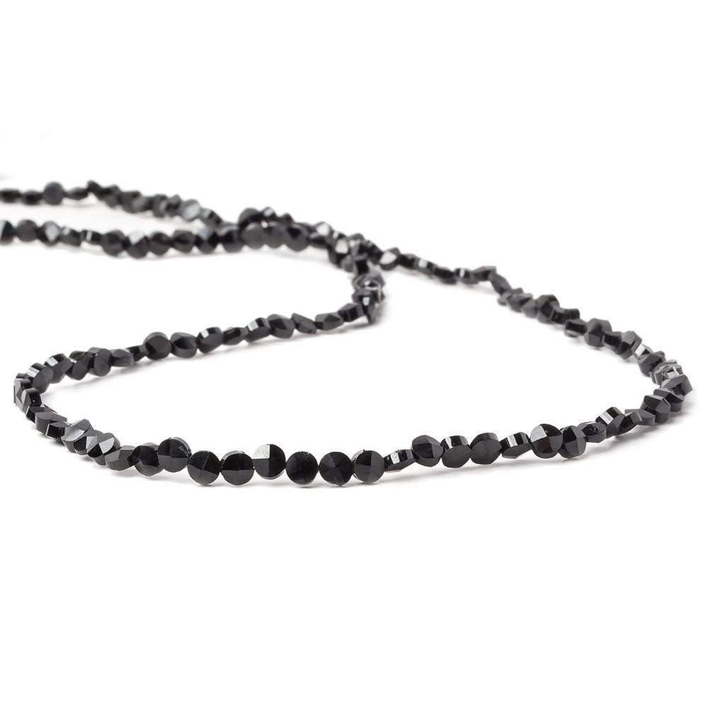 3mm Black Spinel Faceted Coin Beads 14.5 inch 111 pieces (ONLINE ORDER ONLY)