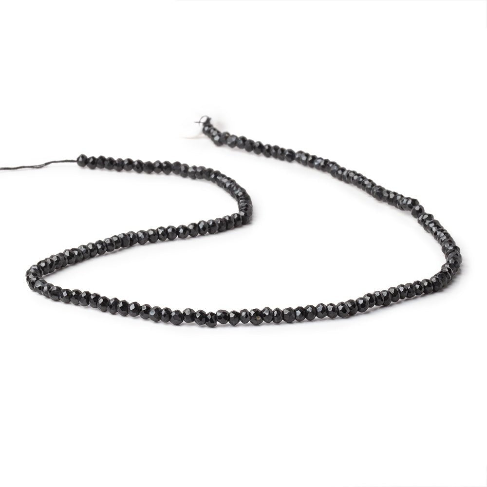 3mm Black Spinel Faceted Rondelle Beads 13.5 inch 150 pieces (ONLINE ORDER ONLY)