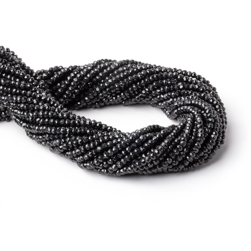3mm Black Spinel Faceted Rondelle Beads 13.5 inch 150 pieces (ONLINE ORDER ONLY)