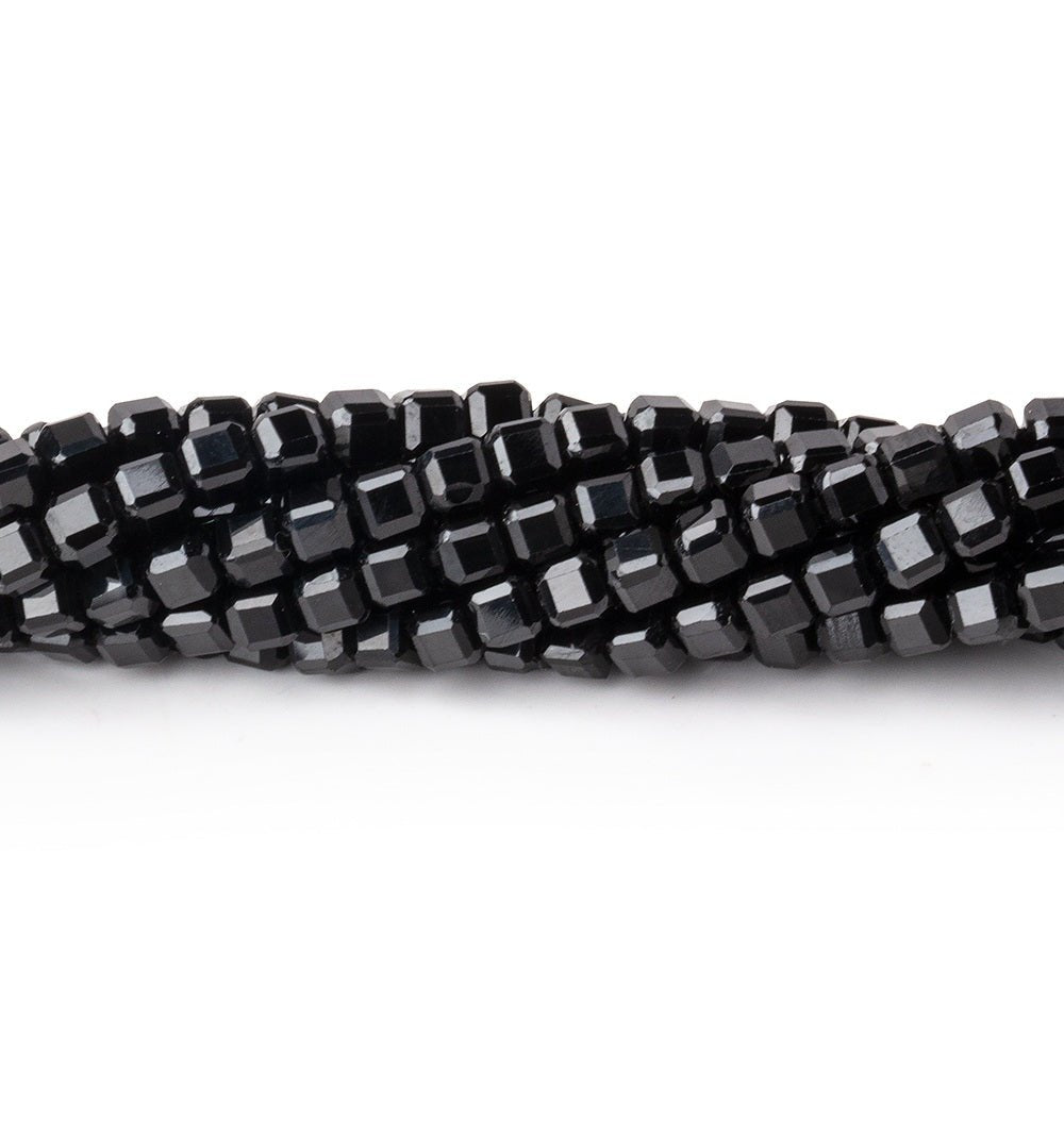 2.5mm Black Spinel Micro Faceted Cube Beads 12.5 inch 106 pieces (ONLINE ORDER ONLY)