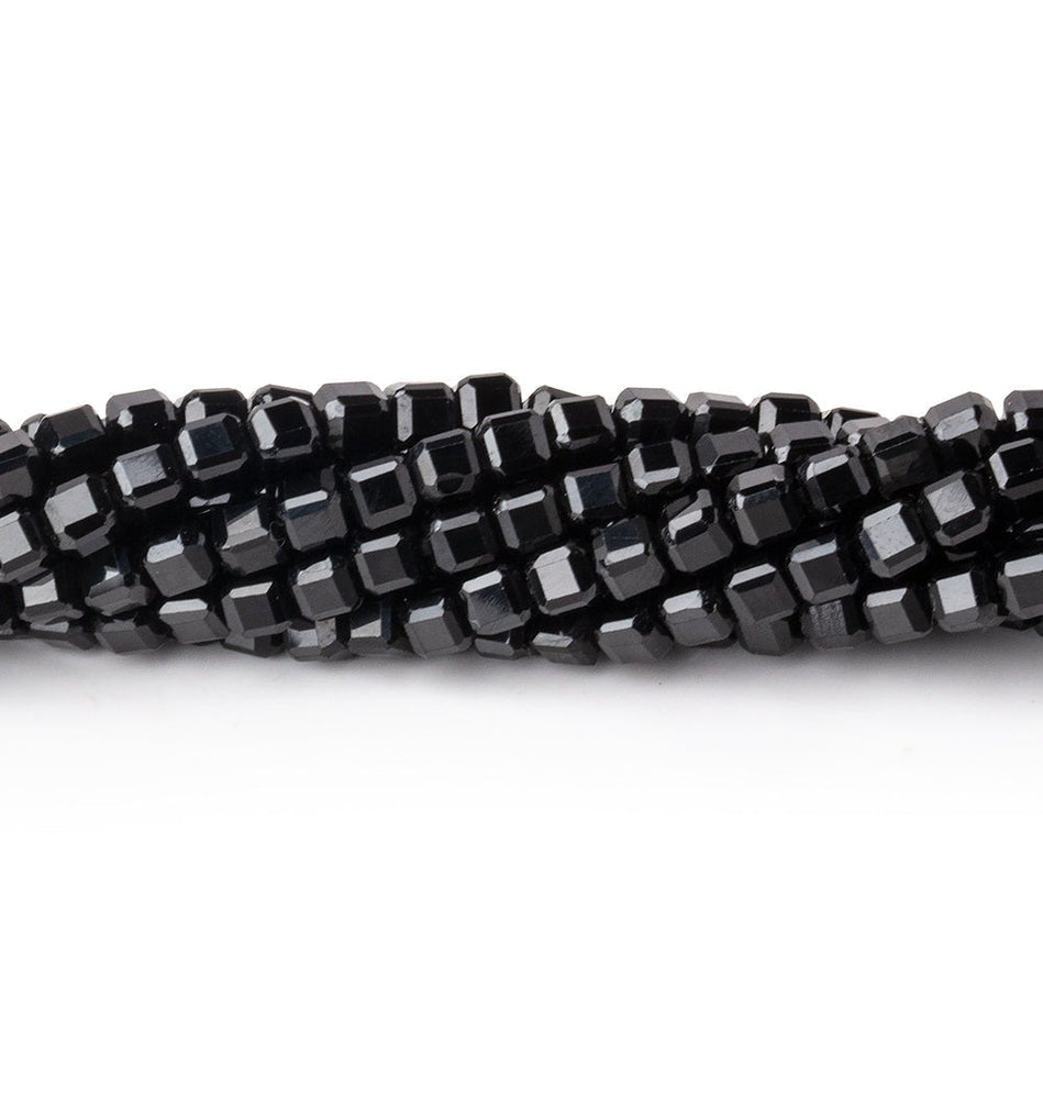 2.5mm Black Spinel Micro Faceted Cube Beads 12.5 inch 106 pieces (ONLINE ORDER ONLY)