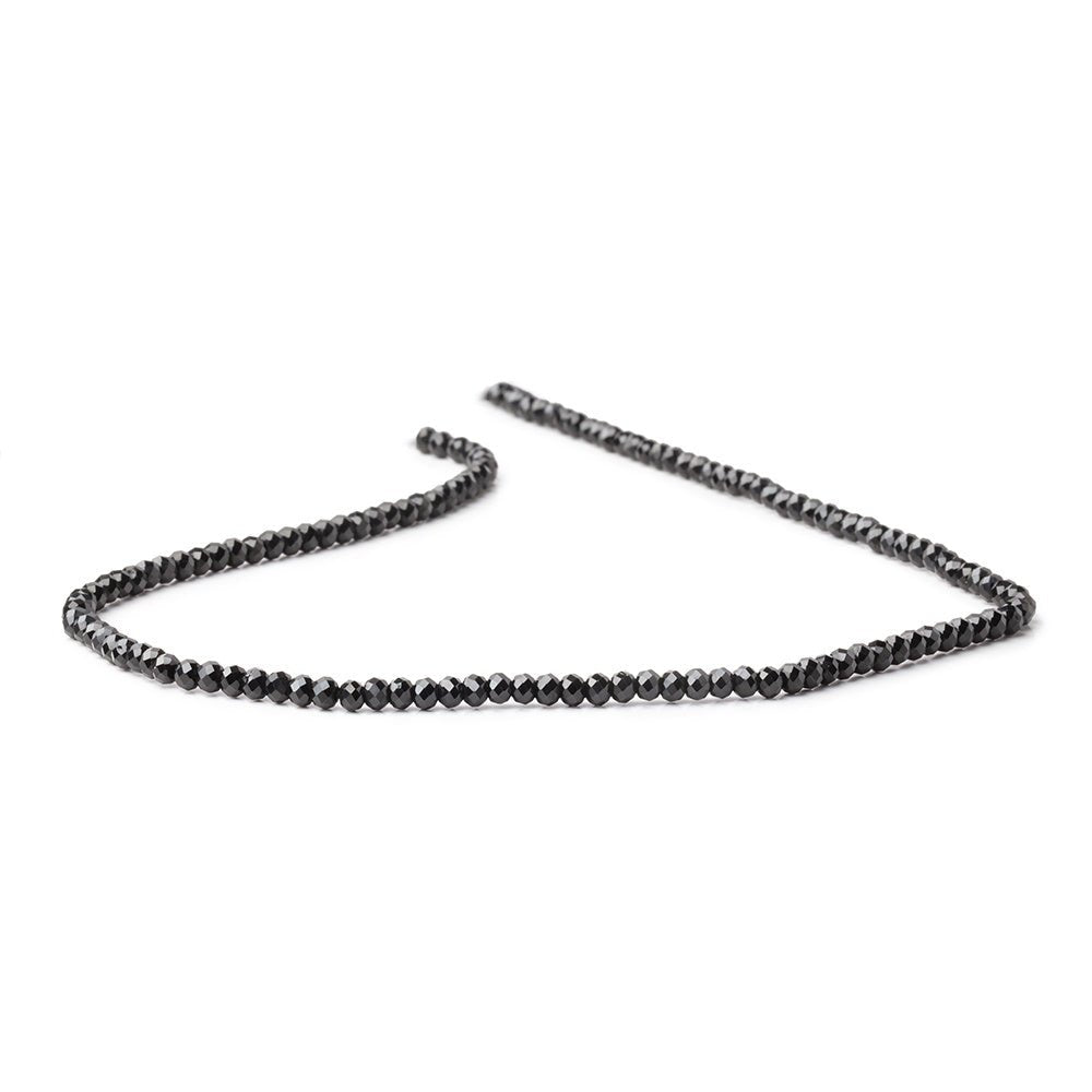 3mm Black Spinel Micro Faceted Rondelles 12.5 inch 130 Beads AAA (ONLINE ORDER ONLY)