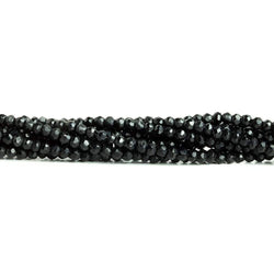 3mm Black Tourmaline Faceted Rondelle Beads 13 inch 134 pieces (ONLINE ORDER ONLY)
