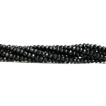 3mm Black Tourmaline Faceted Rondelle Beads 13 inch 134 pieces (ONLINE ORDER ONLY)