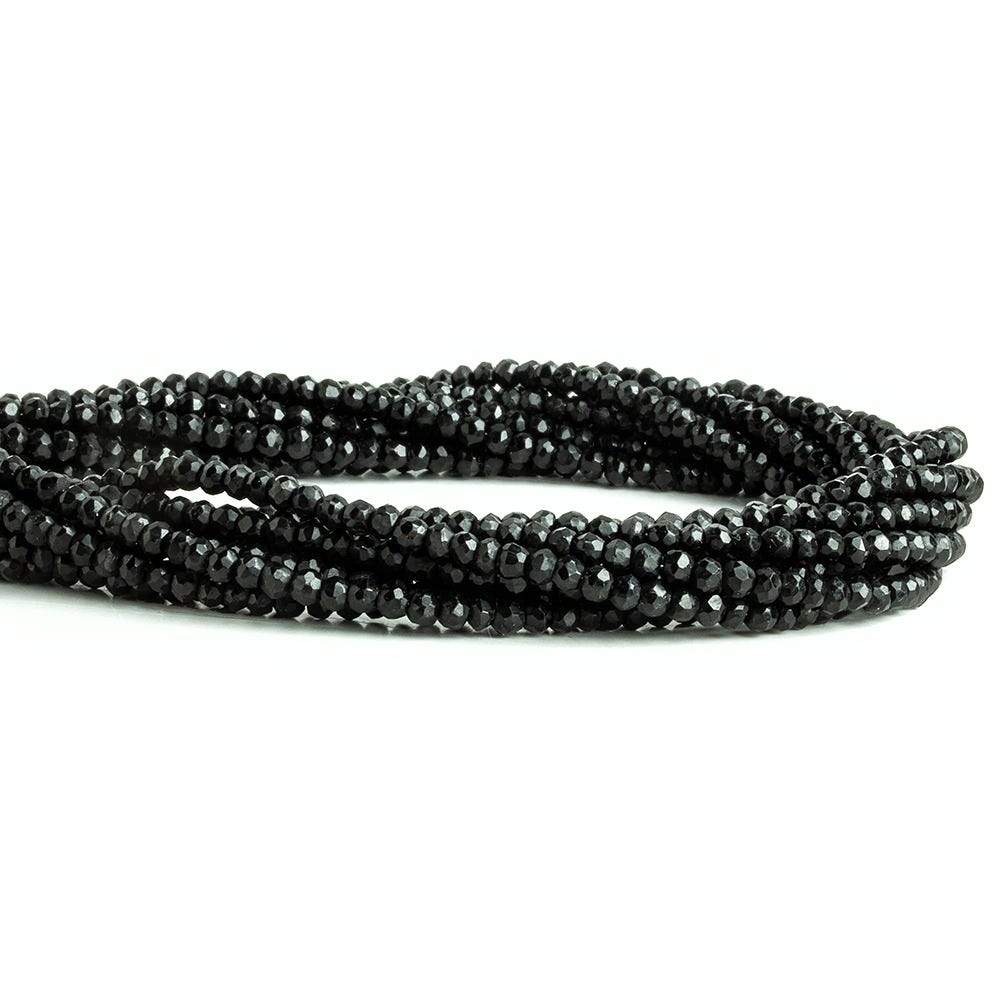3mm Black Tourmaline Faceted Rondelle Beads 13 inch 134 pieces (ONLINE ORDER ONLY)