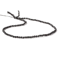 3mm Black Tourmaline micro faceted rounds 12.5 inch 100 pieces  AAA (ONLINE ORDER ONLY)