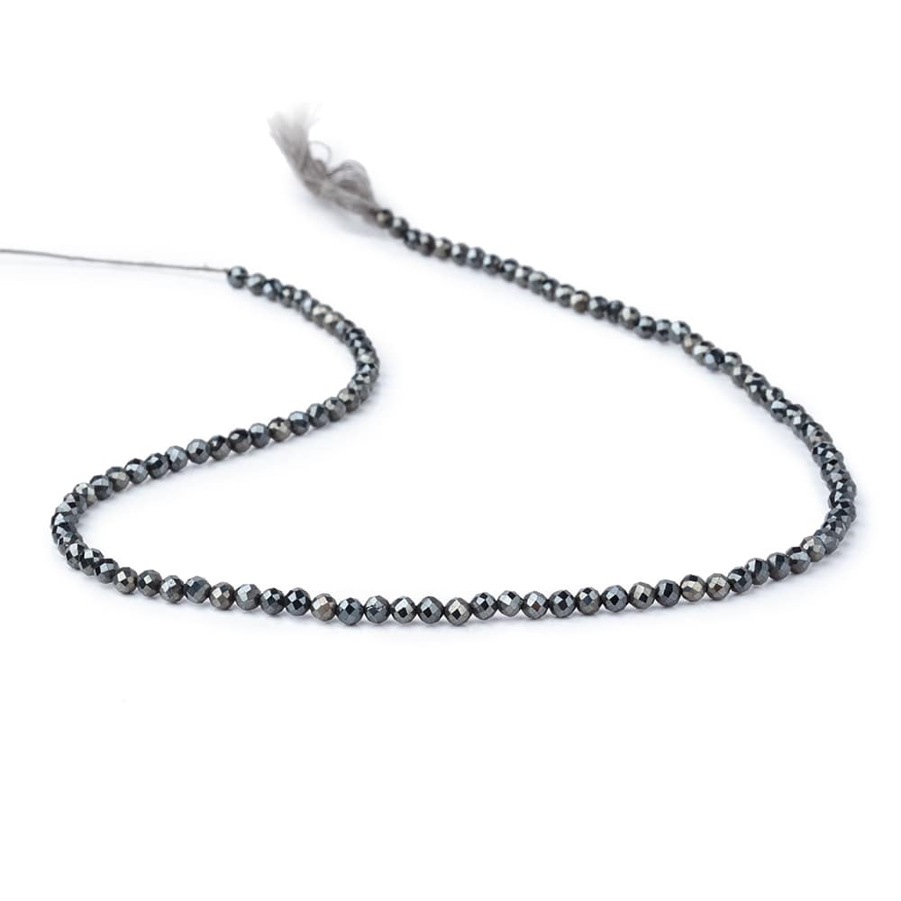 3mm Blue Grey Mystic Black Spinel Micro faceted rounds 13 inch 128 beads (ONLINE ORDER ONLY)