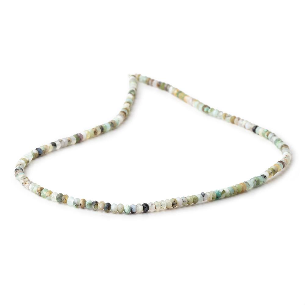 3mm Blue Peruvian Opal Micro Faceted Rondelle Beads 15.75 inch 180 pieces AA (ONLINE ORDER ONLY)