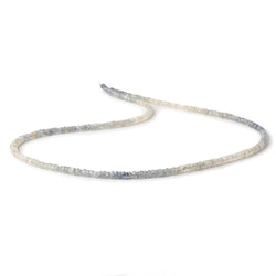 3mm Blue & White Sapphire native cut faceted rondelles 18 inch 260 beads (ONLINE ORDER ONLY)