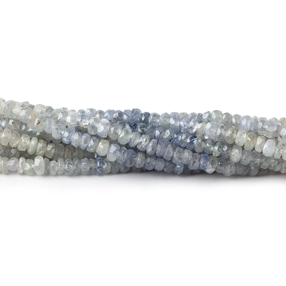 3mm Blue & White Sapphire native cut faceted rondelles 18 inch 260 beads (ONLINE ORDER ONLY)