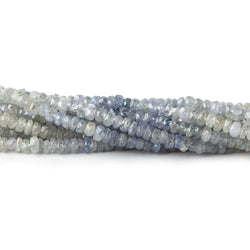 3mm Blue & White Sapphire native cut faceted rondelles 18 inch 260 beads (ONLINE ORDER ONLY)