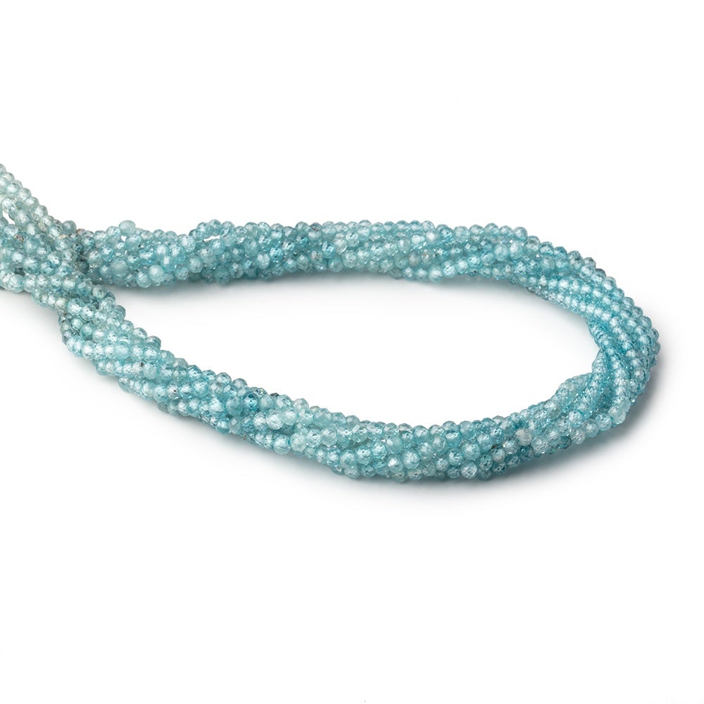 3mm Blue Zircon Micro Faceted Rondelle Beads 13 inch 130 pieces AA (ONLINE ORDER ONLY)
