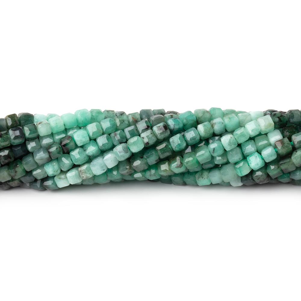 3mm Brazilian Emerald Micro Faceted Cube Beads 12.5 inch 108 pieces A (ONLINE ORDER ONLY)