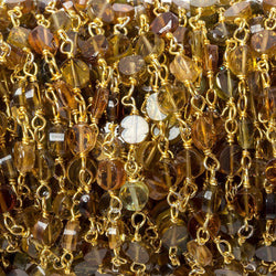 3mm Brown and Green Tourmaline Plain Coin Vermeil Chain by the foot (ONLINE ORDER ONLY)