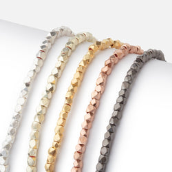 3mm Brushed Faceted Nugget Beads (ONLINE ORDER ONLY)