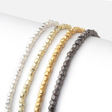 3mm Brushed Hand Cut Faceted Nugget Beads (ONLINE ORDER ONLY)