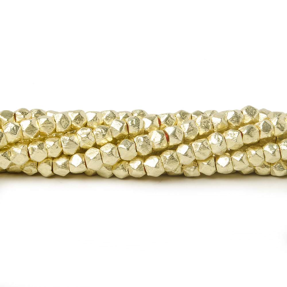 3mm Brushed Hand Cut Faceted Nugget Beads (ONLINE ORDER ONLY)