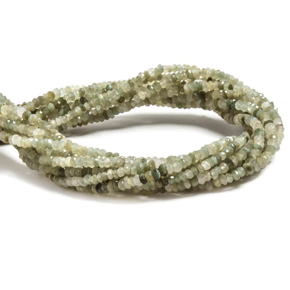 3mm Cat's Eye Green Quartz faceted rondelle 13 inch 175 beads (ONLINE ORDER ONLY)