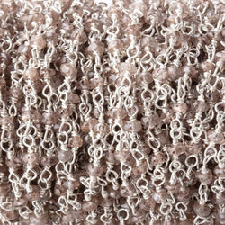 3mm Champagne Zircon faceted rondelle Silver Chain by the foot (ONLINE ORDER ONLY)