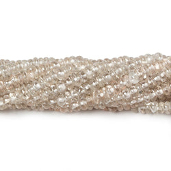 3.5mm Champagne Zircon Plain Rondelle 14 inch 175 pieces (ONLINE ORDER ONLY)