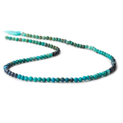 3mm Chrysocolla Micro Faceted Round Beads 12.5 inch 110 pieces (ONLINE ORDER ONLY)