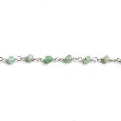 3mm Chrysoprase faceted rondelle Silver Chain by the foot 36 pieces (ONLINE ORDER ONLY)