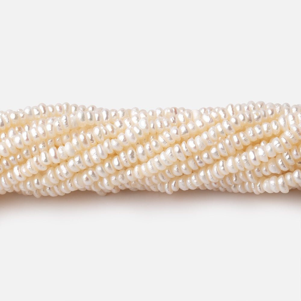 3mm Cream Center Drill Button Freshwater Pearls 15 inch 275 pieces (ONLINE ORDER ONLY)