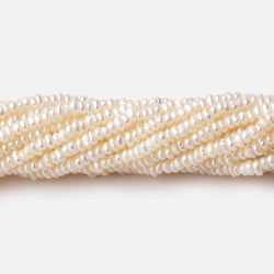 3mm Cream Center Drill Button Freshwater Pearls 15 inch 275 pieces (ONLINE ORDER ONLY)