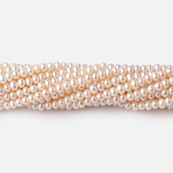 3mm Cream Center Drilled Button Freshwater Pearls 15 inch 160 pieces AA (ONLINE ORDER ONLY)