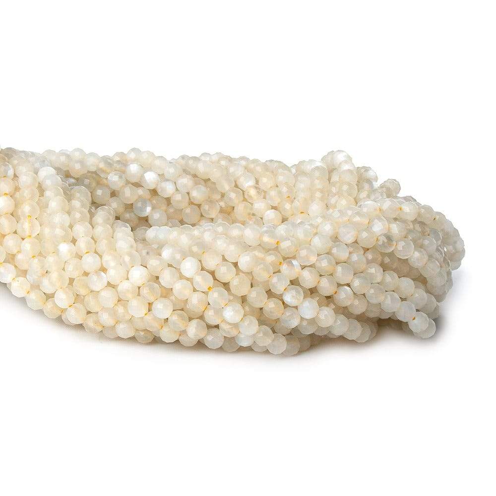 3mm Cream Moonstone microfaceted round beads 13 inch 100 pieces (ONLINE ORDER ONLY)