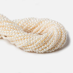 3mm Cream Straight Drilled Oval Freshwater Pearls 16 inch 117 pieces (ONLINE ORDER ONLY)