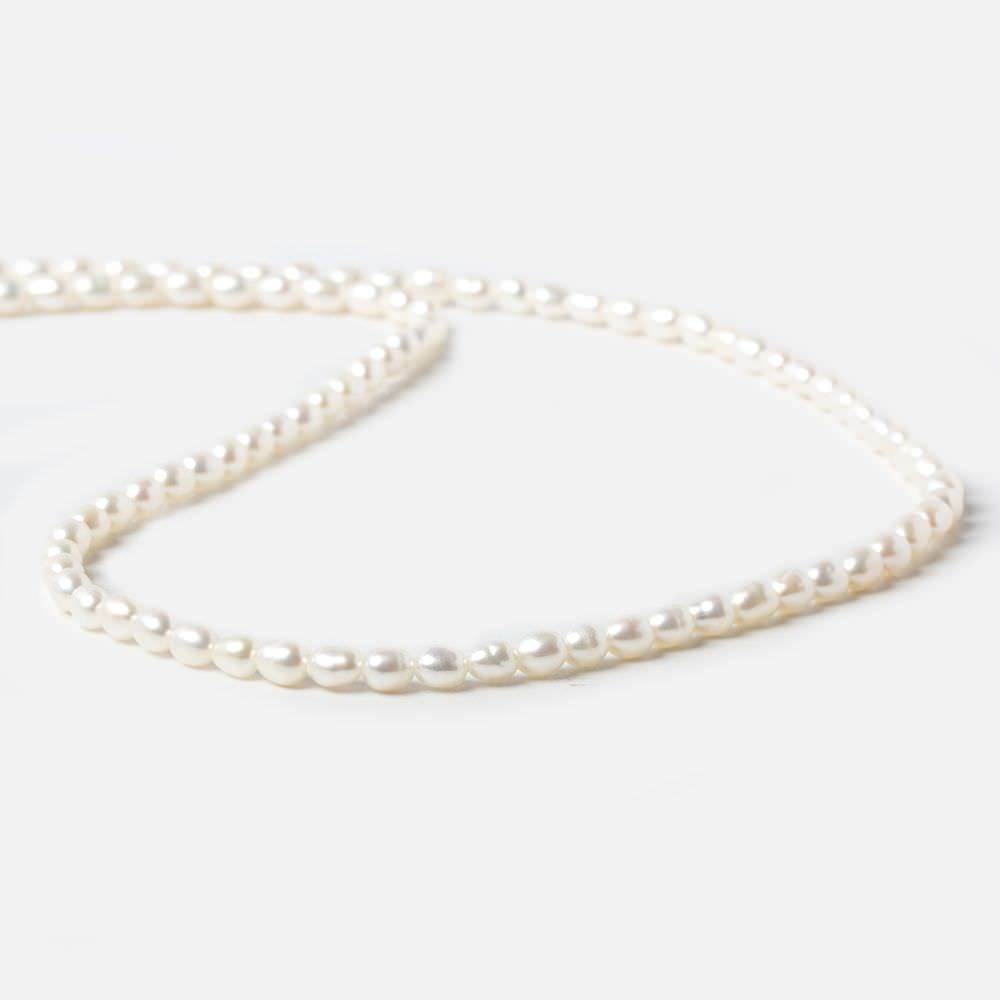 3mm Cream Straight Drilled Oval Freshwater Pearls 16 inch 117 pieces (ONLINE ORDER ONLY)