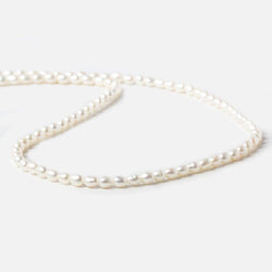 3mm Cream Straight Drilled Oval Freshwater Pearls 16 inch 117 pieces (ONLINE ORDER ONLY)