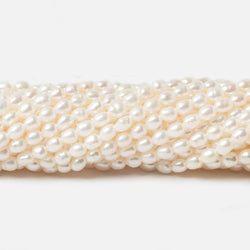3mm Cream Straight Drilled Oval Freshwater Pearls 16 inch 117 pieces (ONLINE ORDER ONLY)