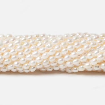 3mm Cream Straight Drilled Oval Freshwater Pearls 16 inch 117 pieces (ONLINE ORDER ONLY)
