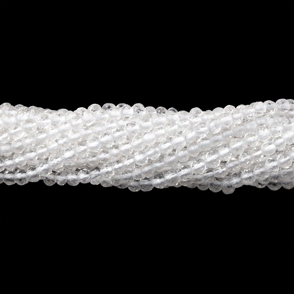 3mm Crystal Quartz Faceted Round Beads 13.75 inch 145 pieces (ONLINE ORDER ONLY)