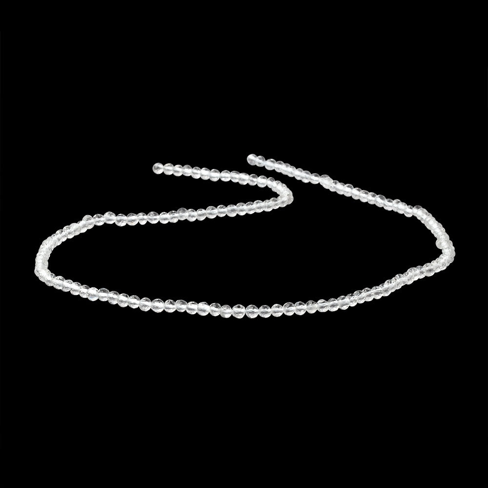 3mm Crystal Quartz Faceted Round Beads 13.75 inch 145 pieces (ONLINE ORDER ONLY)