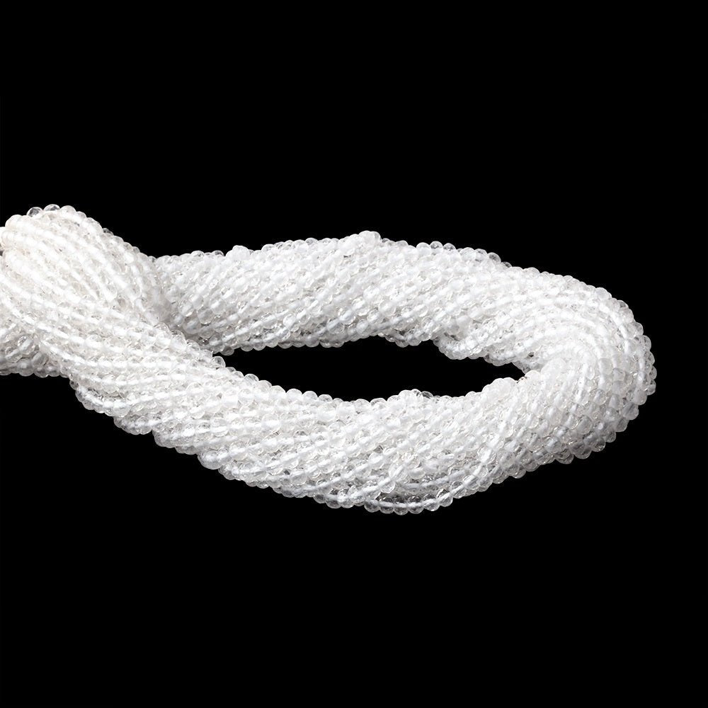 3mm Crystal Quartz Faceted Round Beads 13.75 inch 145 pieces (ONLINE ORDER ONLY)