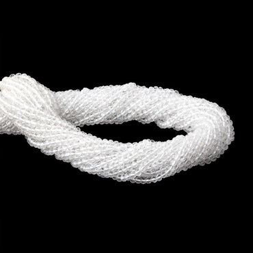 3mm Crystal Quartz Faceted Round Beads 13.75 inch 145 pieces (ONLINE ORDER ONLY)