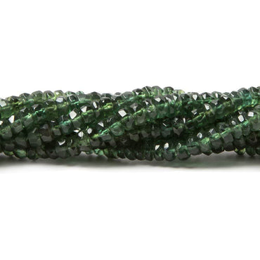 3mm Dark Green Apatite faceted rondelle beads 14 inch 185 pieces (ONLINE ORDER ONLY)