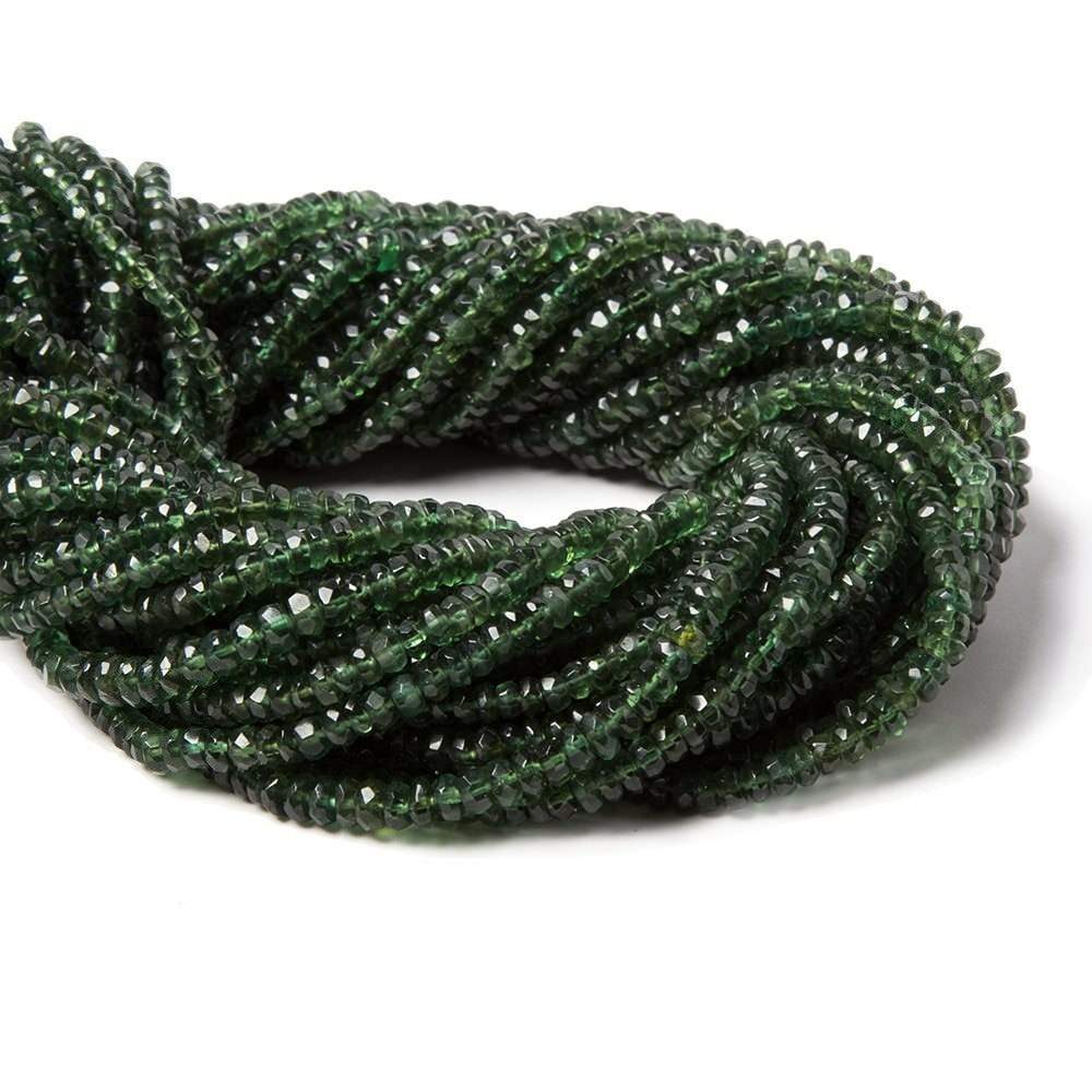 3mm Dark Green Apatite faceted rondelle beads 14 inch 185 pieces (ONLINE ORDER ONLY)