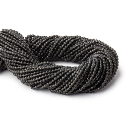 3mm Dark Platinum Grey Moonstone Micro Faceted round beads 13 inch 120 pieces A (ONLINE ORDER ONLY)