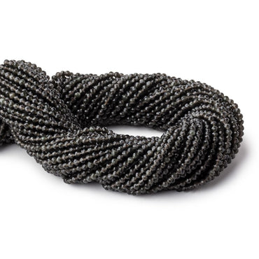 3mm Dark Platinum Grey Moonstone Micro Faceted round beads 13 inch 120 pieces A (ONLINE ORDER ONLY)