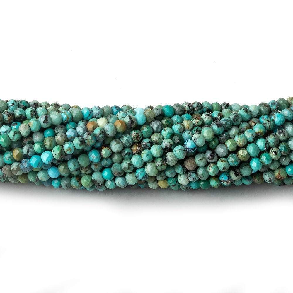 3mm Earthy Turquoise micro faceted rondelle beads 13 inch 145 pieces AA (ONLINE ORDER ONLY)