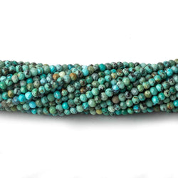 3mm Earthy Turquoise micro faceted rondelle beads 13 inch 145 pieces AA (ONLINE ORDER ONLY)